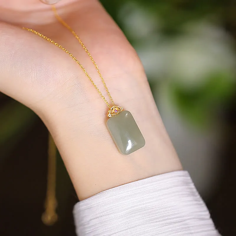 Luck Muse 925 Sterling Silver Hetian and Cyan Jade Luck Laughing Buddha Butterfly Necklace Pendant - Image 43