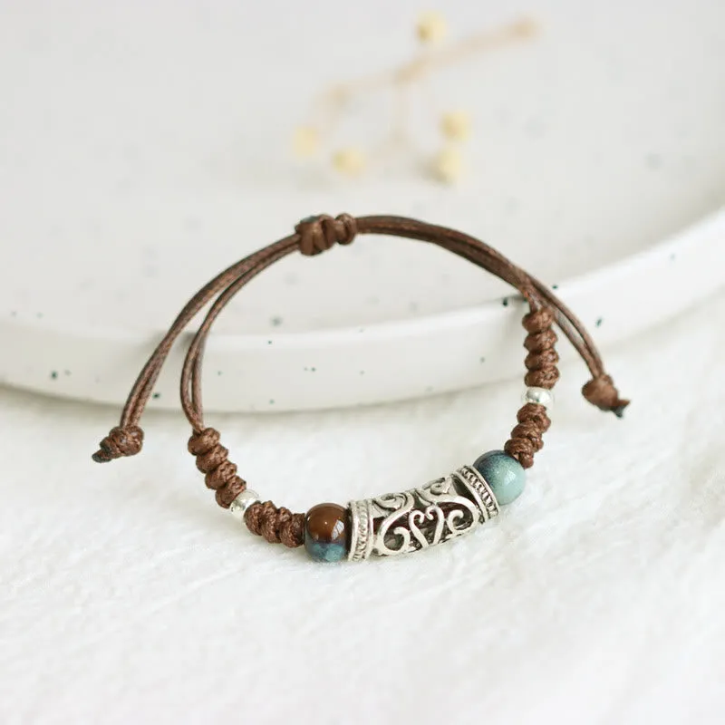 Luck Muse Tibetan Ceramic Bead Wealth String Bracelet - Image 2