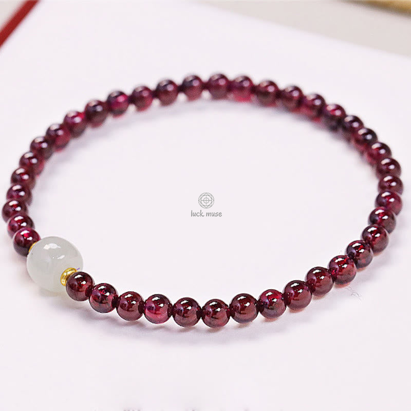 Luck Muse Garnet Jade Bead Purification Bracelet - Image 6