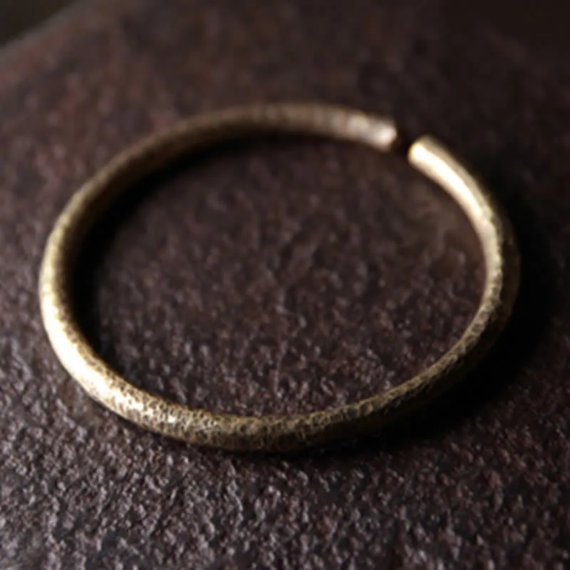 Copper Balance Adjustable Cuff Bracelet with Rustic Buddhist Stone Design - Image 9