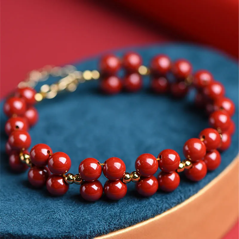 Blessed Luck Muse Cinnabar Beaded Bracelet - Image 6
