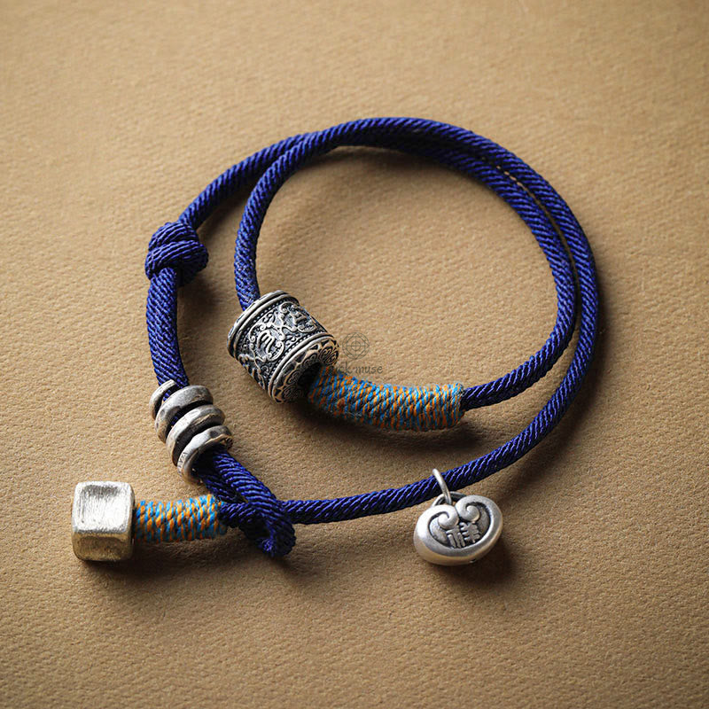 Handmade Tibetan Om Mani Padme Hum Carved Auspicious Amulet Bracelet