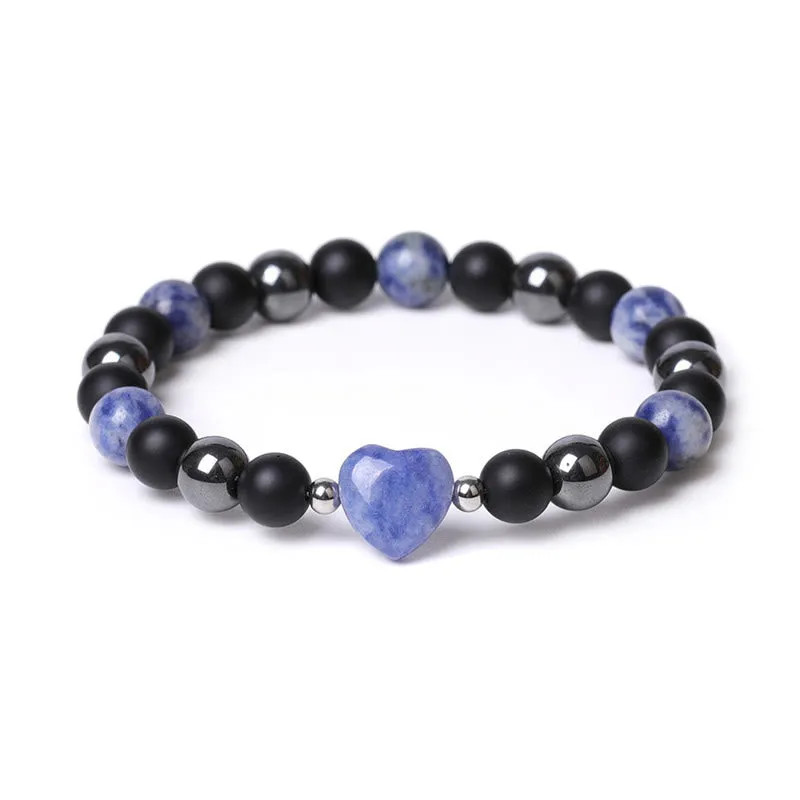 Black Onyx Tiger Eye Crystal Love Heart Protection Bracelet - Image 23