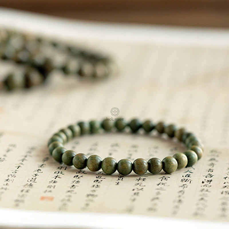Tibetan Green Sandalwood Healing Bracelet by Luck Muse Shop - Image 6
