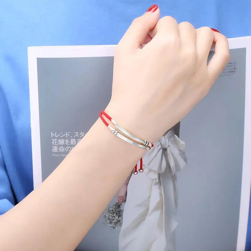 925 Sterling Silver Red String Layered Bracelet by Luck Muse Shop - Image 9