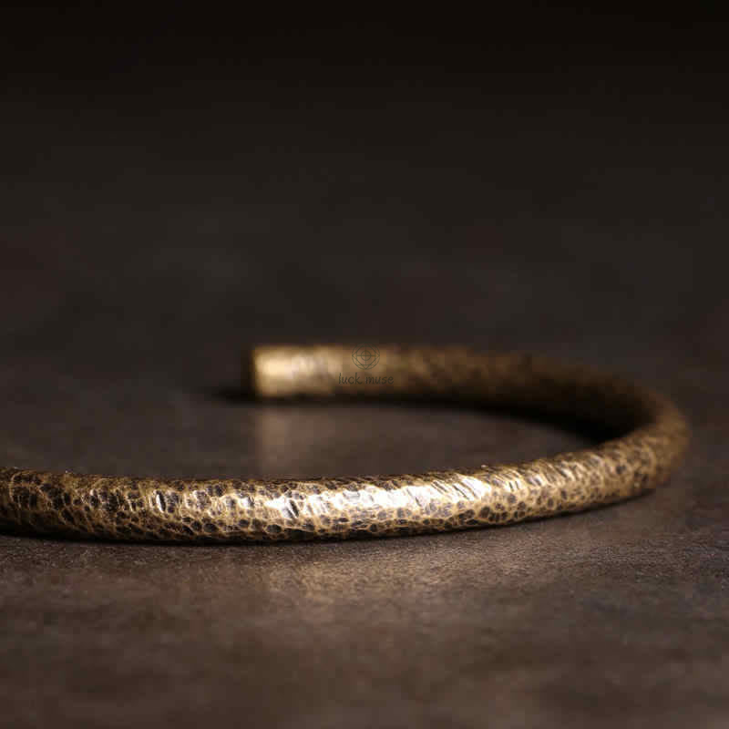 Copper Balance Adjustable Cuff Bracelet with Rustic Buddhist Stone Design - Image 11
