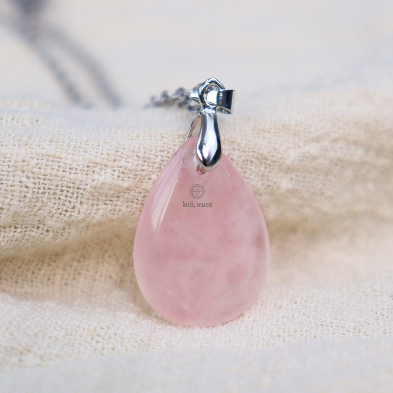 Luck Muse Natural Crystal Gemstone Water Drop Necklace Pendant - Image 27