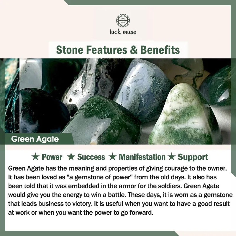 Red and Green Agate Moon Pattern Necklace for Confidence and Calm - Image 11
