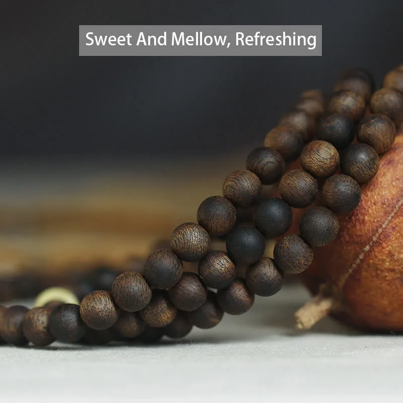 Luck Muse 999 Gold Tarakan 108 Mala Beads Bracelet with Agarwood & Amber for Evil Spirits Protection - Image 4
