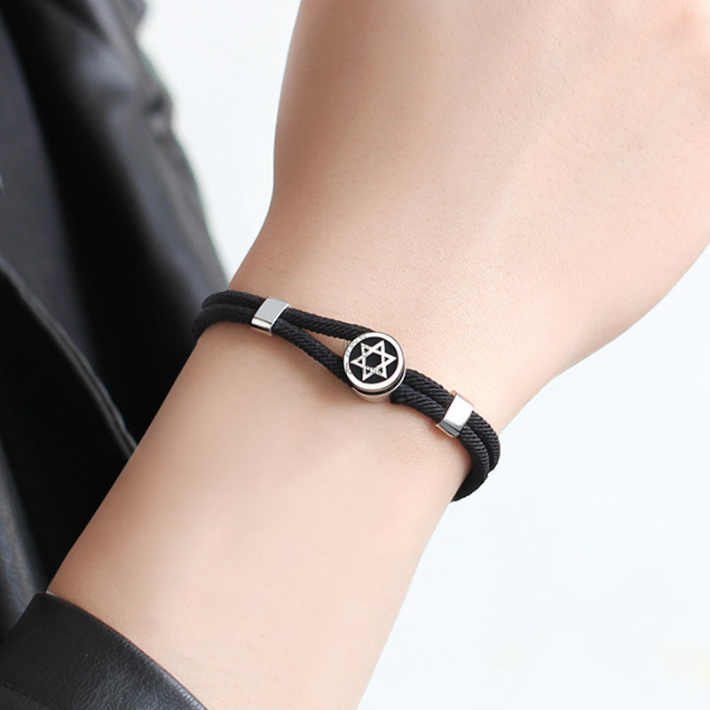 Luck Muse 925 Sterling Silver Hexagram Calm Balance String Bracelet - Image 5