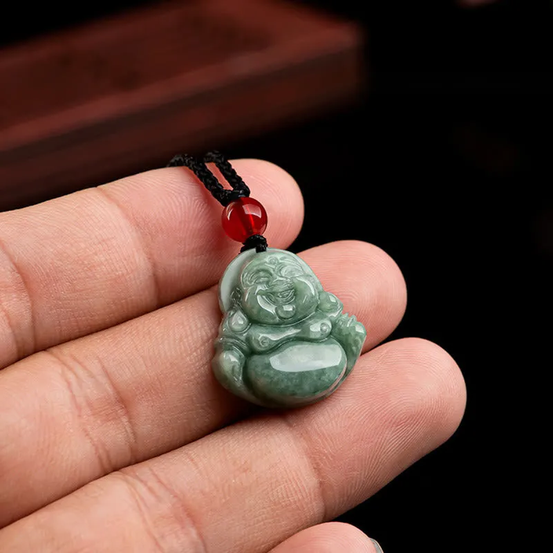 Green Jade Laughing Buddha Luck & Abundance Necklace Pendant by Luck Muse Shop - Image 5