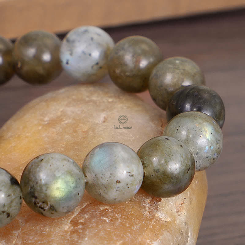 Clear Healing Beaded Bracelet with Labradorite and Moonstone - Image 8