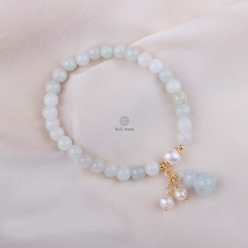 Natural Jade Pearl Gourd Prosperity Luck Bracelet by Luck Muse Shop - Image 7