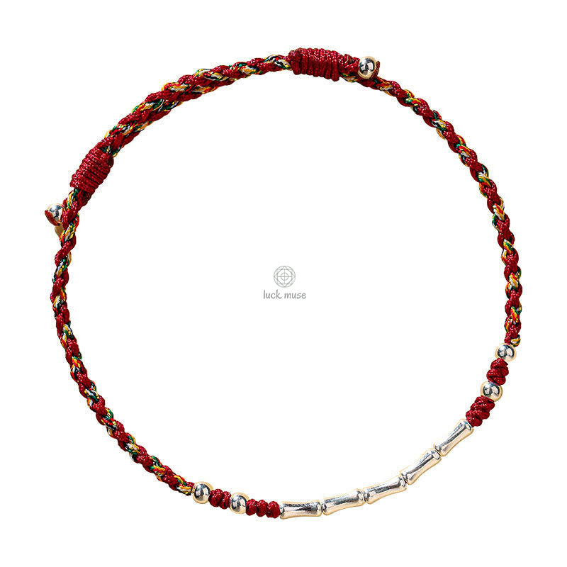 Tibetan Handmade Multicolored Bamboo Braided Bracelet with Luck Muse Protection - Image 5