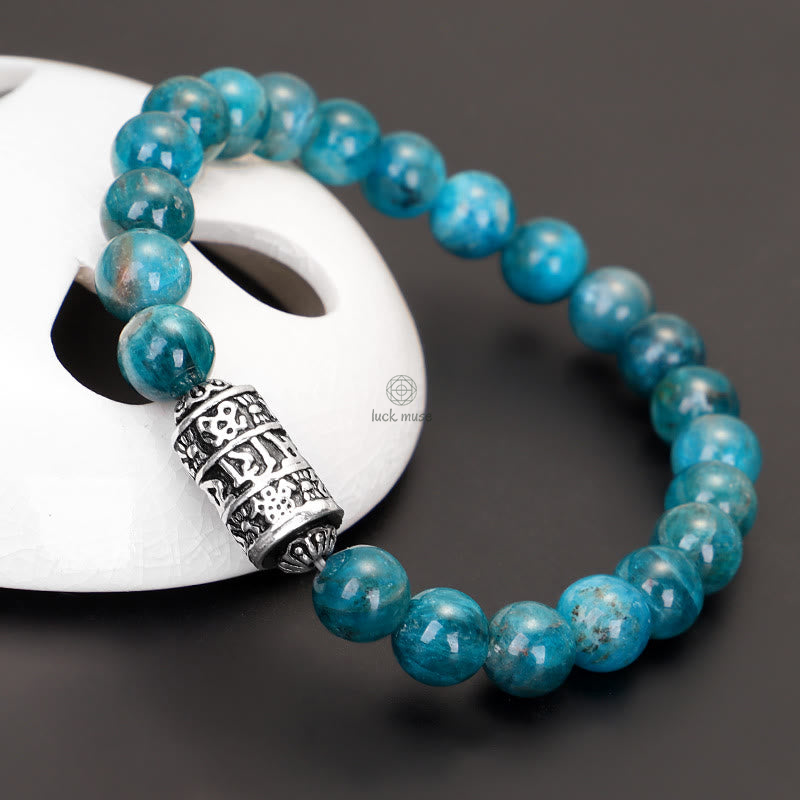 Luck Muse Natural Beaded Bracelet with Lazurite, Pietersite, Unakite, and Om Mani Padme Hum - Image 4
