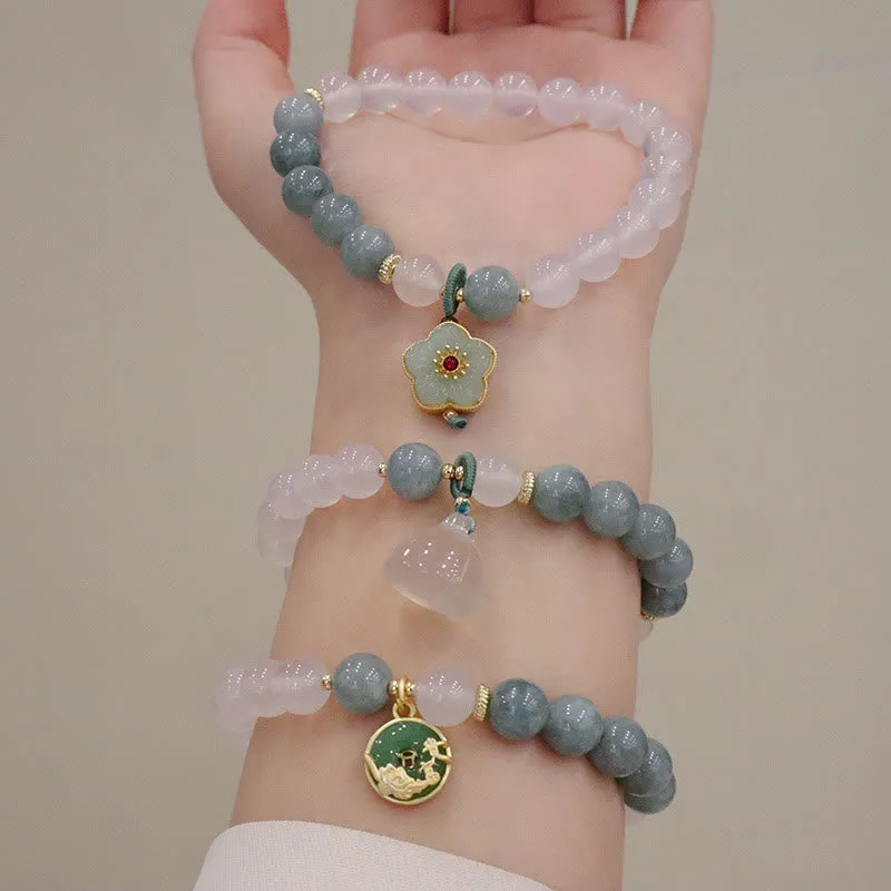 Lotus Flower White Agate Luck Muse Protection Bracelet - Image 12
