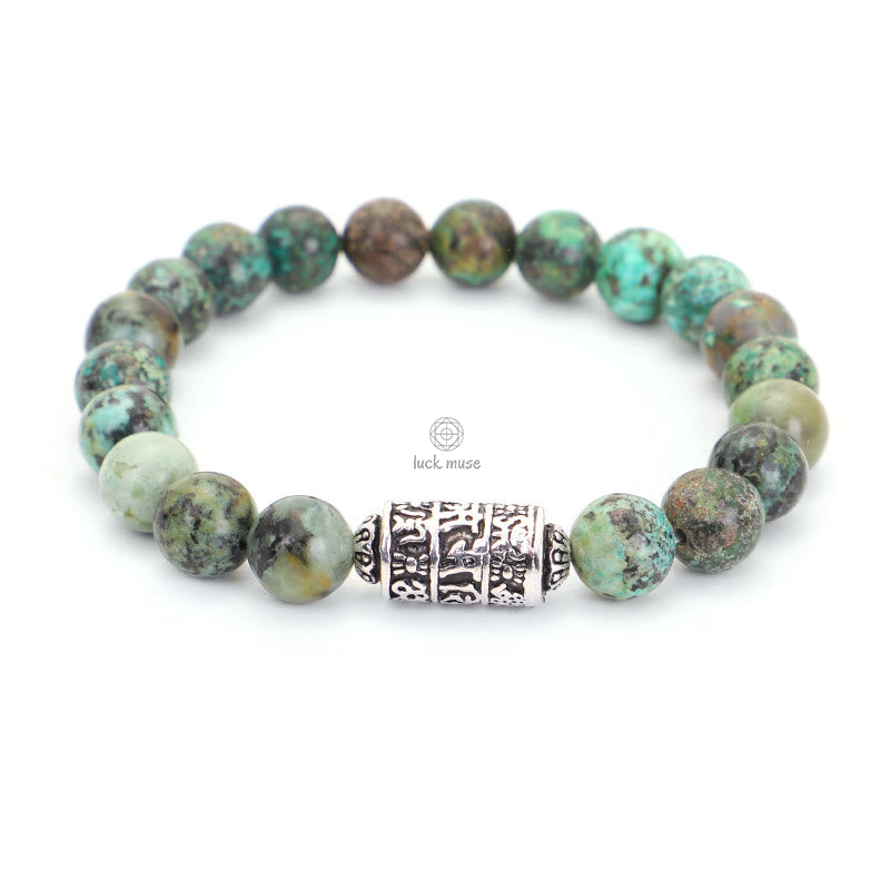 Luck Muse Natural Beaded Bracelet with Lazurite, Pietersite, Unakite, and Om Mani Padme Hum - Image 10