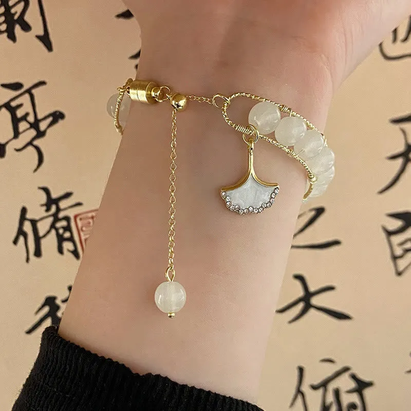 Ginkgo Leaf Jade Bracelet for Luck and Positive Energy - Image 5