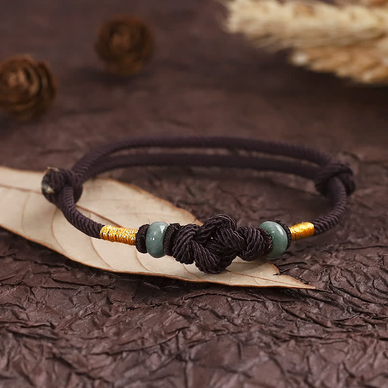 Red String Jade Fortune Knot Bracelet - Luck Muse Luck Braided String - Image 12