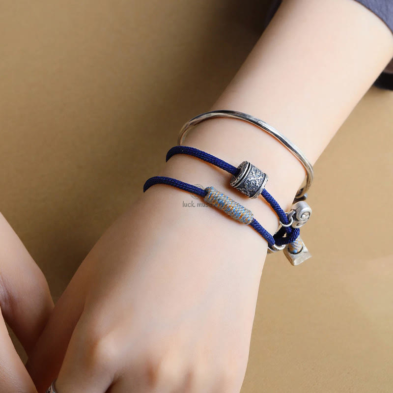 Handmade Tibetan Om Mani Padme Hum Carved Auspicious Amulet Bracelet - Image 4
