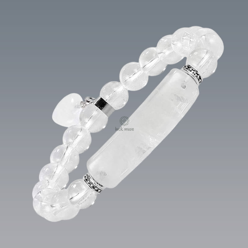 Natural Quartz Love Heart Healing Beads Bracelet - Luck Muse Shop - Image 34