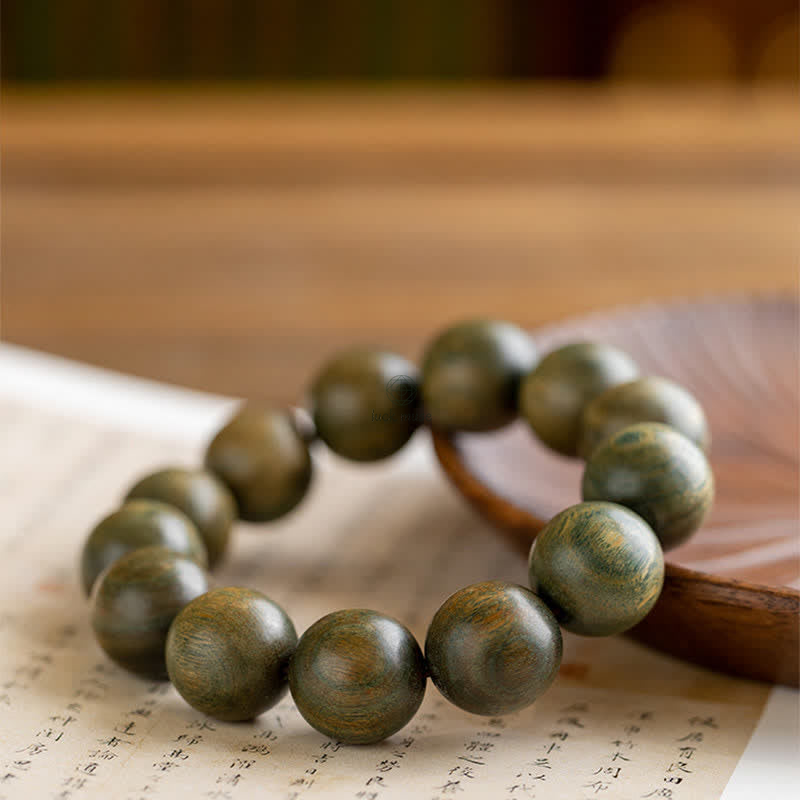 Tibetan Green Sandalwood Healing Bracelet by Luck Muse Shop - Image 3