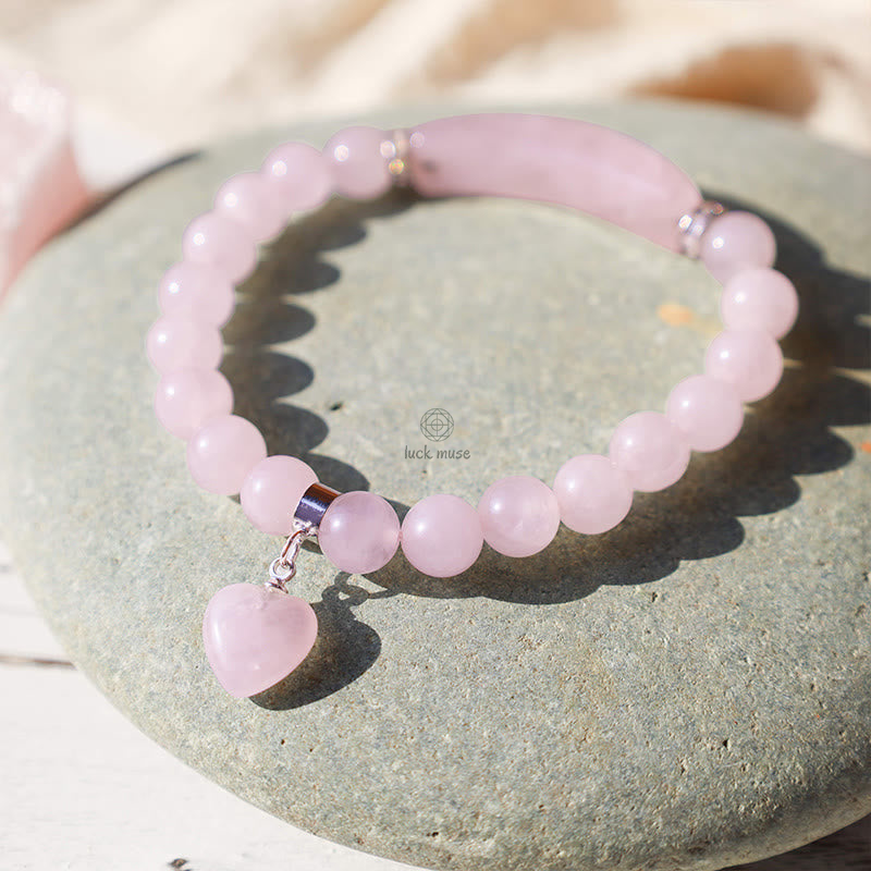 Natural Quartz Love Heart Healing Beads Bracelet - Luck Muse Shop - Image 24