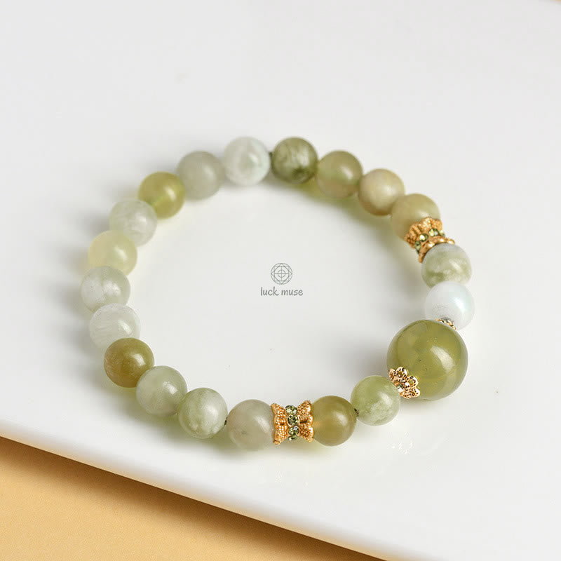 Green Grape Jade Buddha Bracelet for Abundance - Image 8