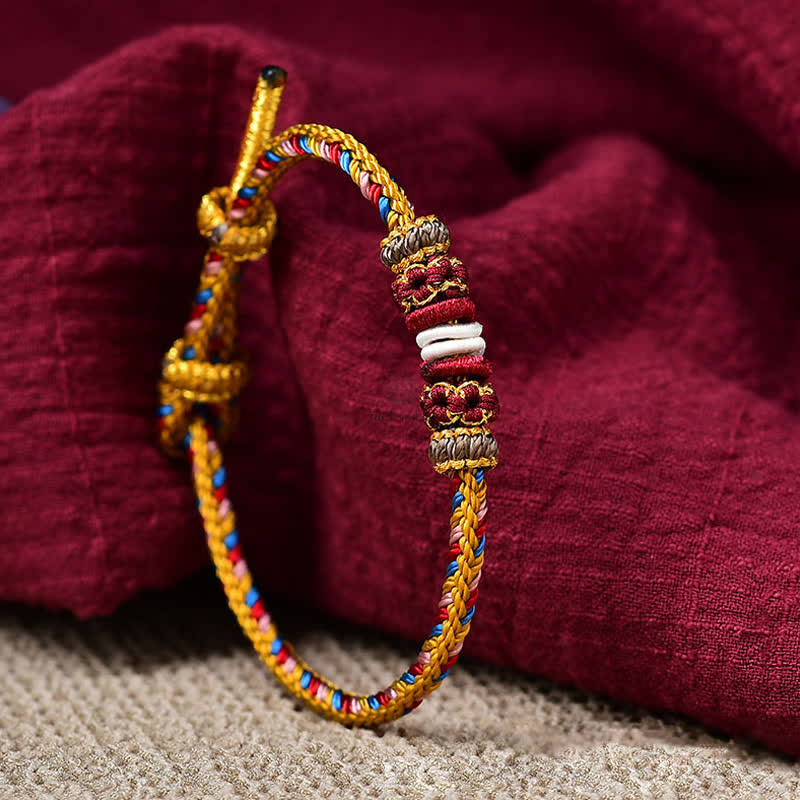 Handmade Dunhuang Color Samsara Knot Luck Reincarnation Knot Braid String Bracelet - Image 10