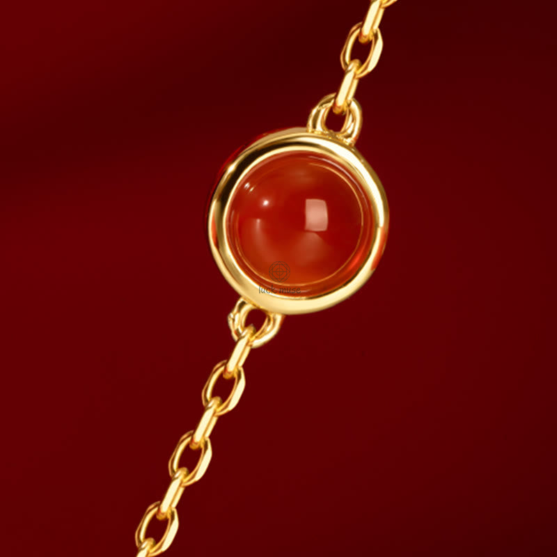 Luck Muse 925 Sterling Silver Plated 18K Gold Hetian Jade Ruyi Cat Cinnabar Luck Jewelry Set - Image 8
