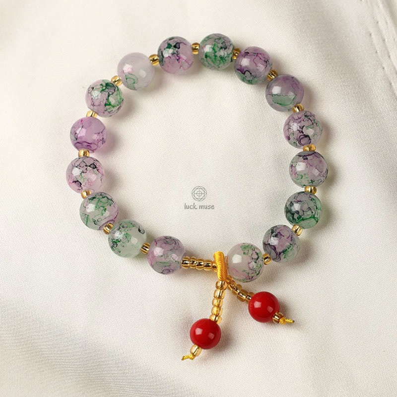 Blessing Harmony Liuli Glass Bead Buddha Bracelet - Image 9