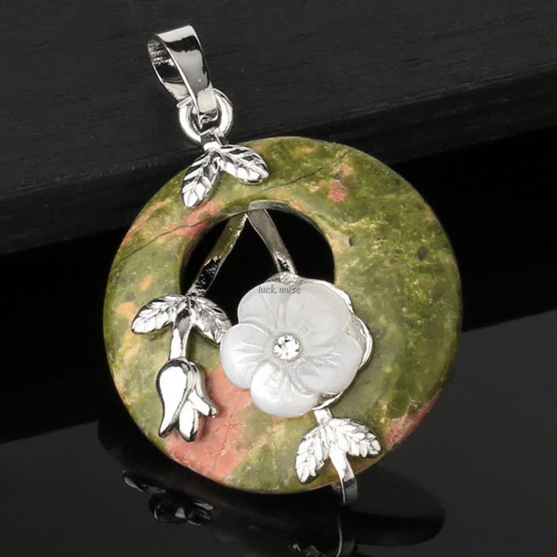 Luck Muse Crystal Amethyst Green Aventurine Flower Healing Necklace Pendant - Image 21