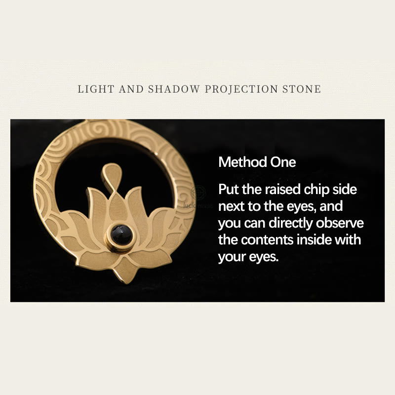 Luck Muse Lotus Titanium Steel Shurangama Mantra Necklace Pendant with Enlightenment Projection - Image 7