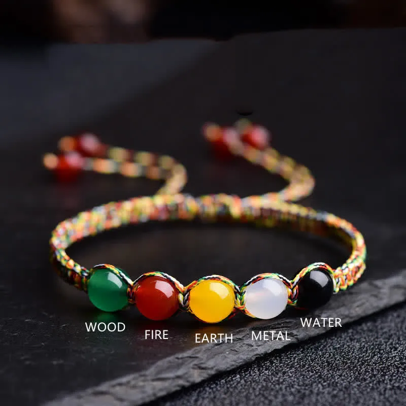 5 Elements Colorful Agate String Bracelet - Image 3