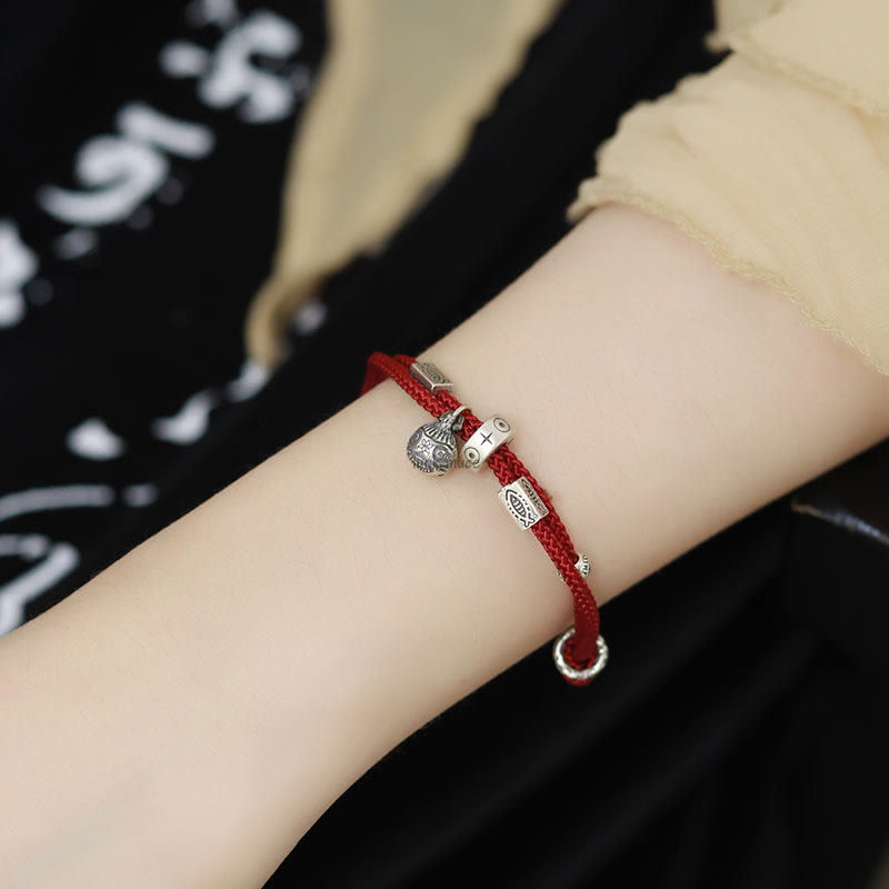 Braided Bracelet with 925 Sterling Silver and Gold Swallowing Beast Koi Fish Design by Luck Muse - Wealth Collection - Image 2