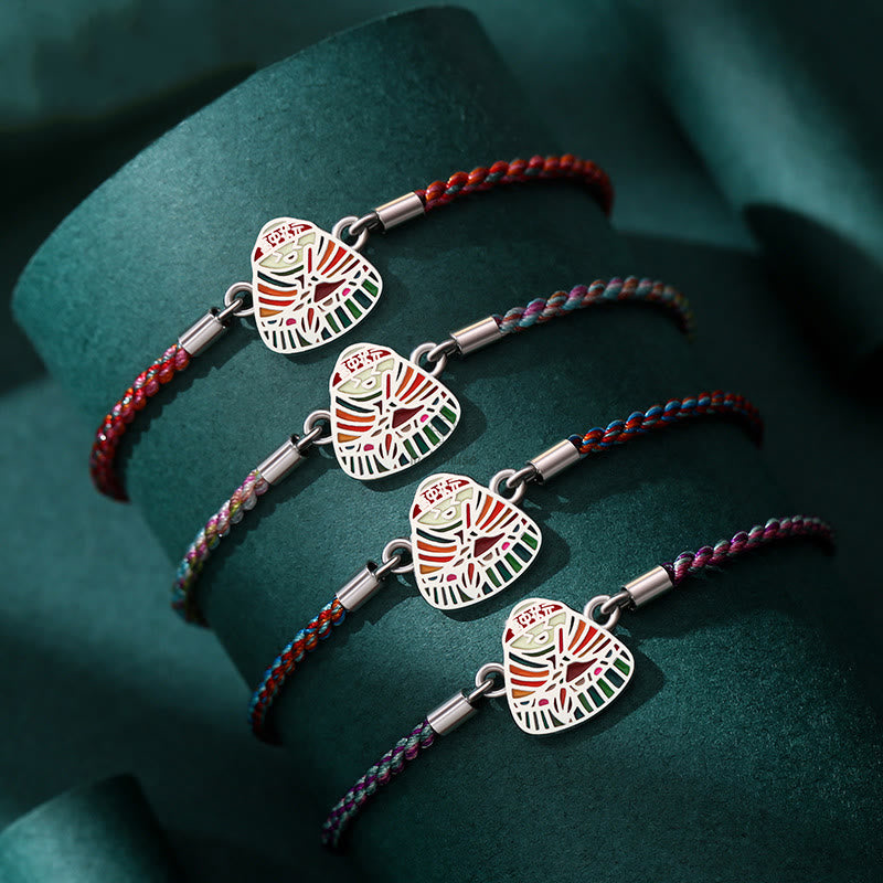Luck Muse 925 Sterling Silver Multicolored Handcrafted Bracelet with Zongzi Pattern for Good Luck - Image 2
