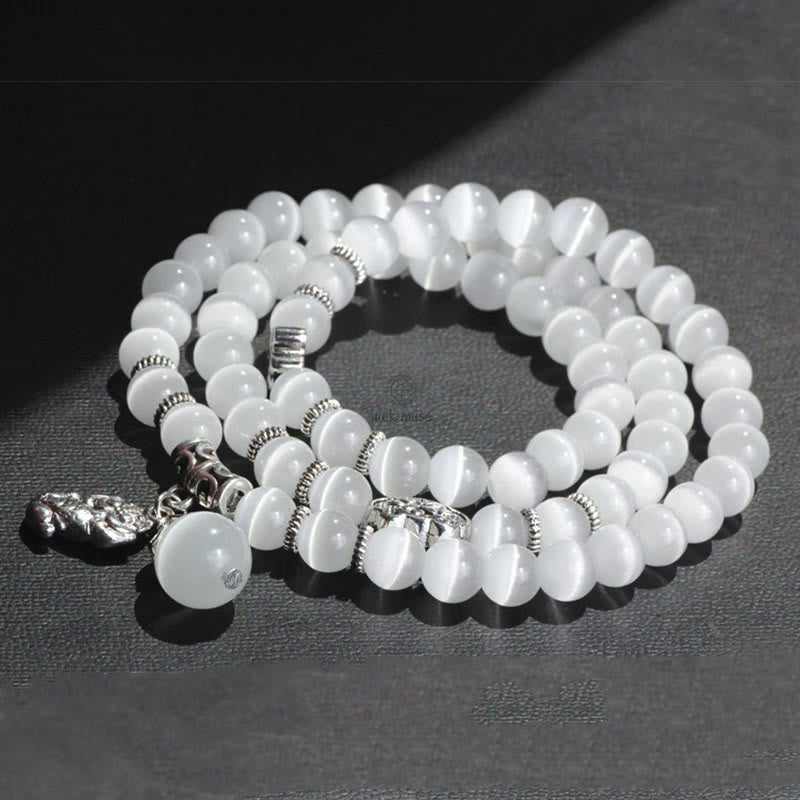 Luck Muse Cat's Eye Pixiu Triple Wrap Bracelet - Energizing Support - Image 3