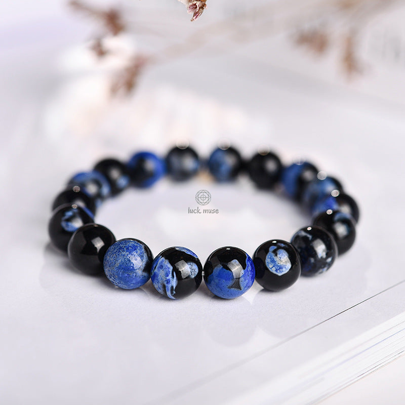 Agate and Black Onyx Protection Bracelet by Luck Muse Shop