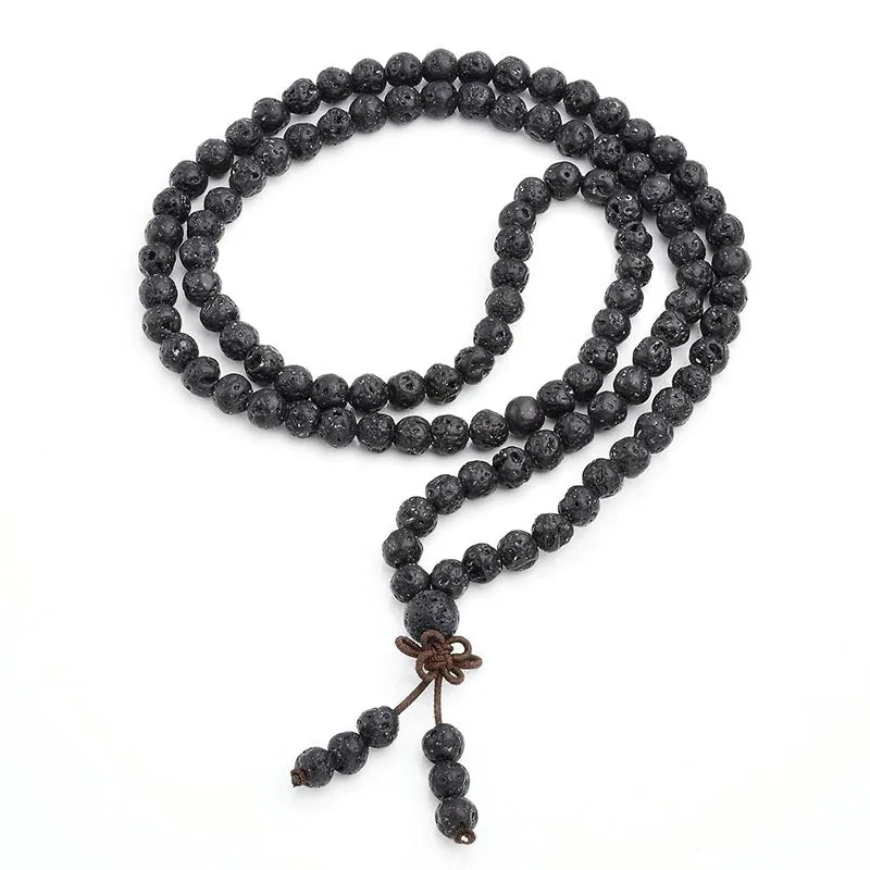 Natural Lava Stone 108 Bead Protection Bracelet by Luck Muse Shop - Image 4