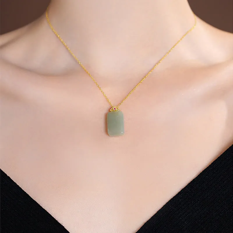 Luck Muse 925 Sterling Silver Hetian and Cyan Jade Luck Laughing Buddha Butterfly Necklace Pendant - Image 44
