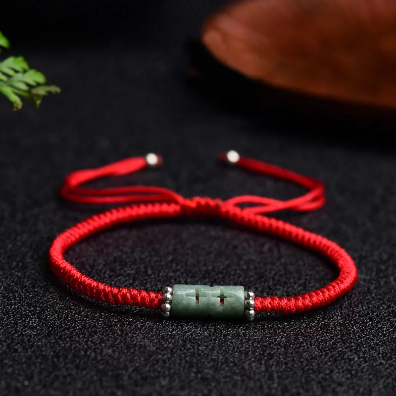 Natural Jade Lucky Red String Bracelet - Image 2