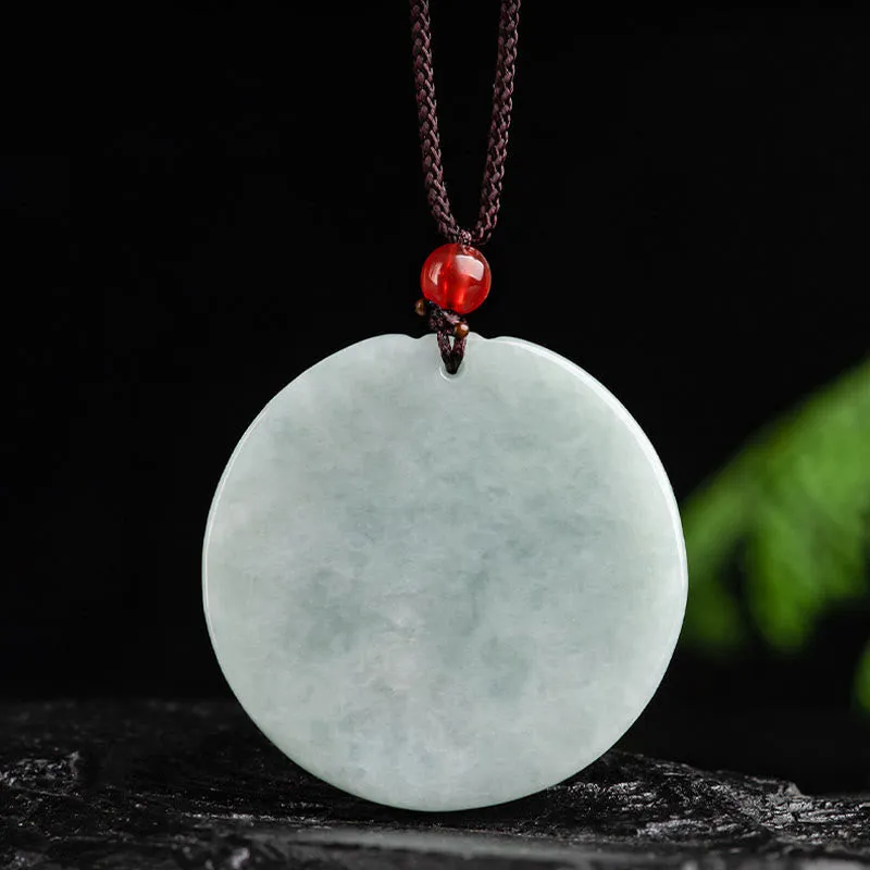 Natural Jade Lotus Flower Carved Necklace Pendant - Image 5