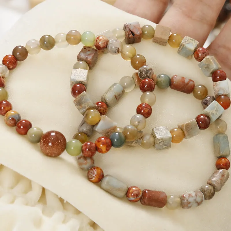Natural Stone Sea Sediment Jasper Agate Protection Bracelet - Image 19
