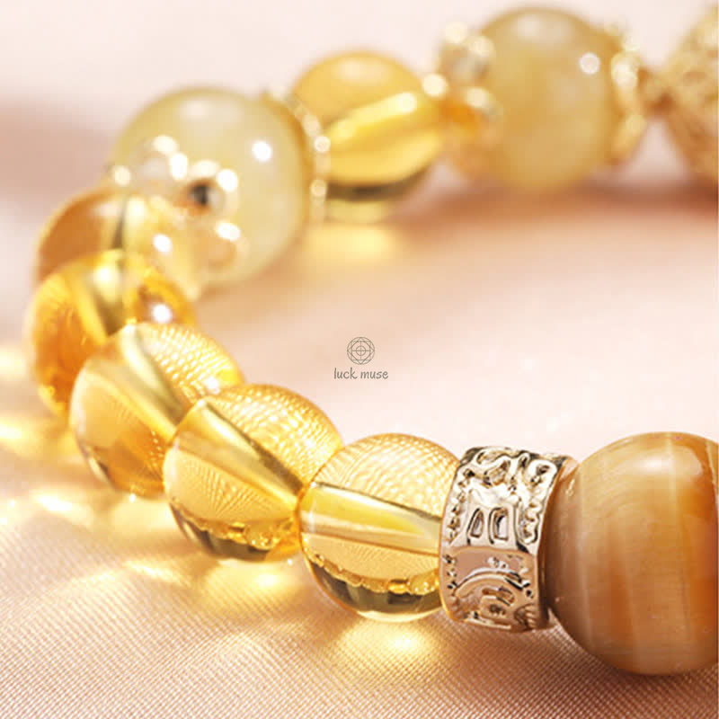 Buddha Citrine Beaded Bracelet for Generosity and Prosperity - Image 7