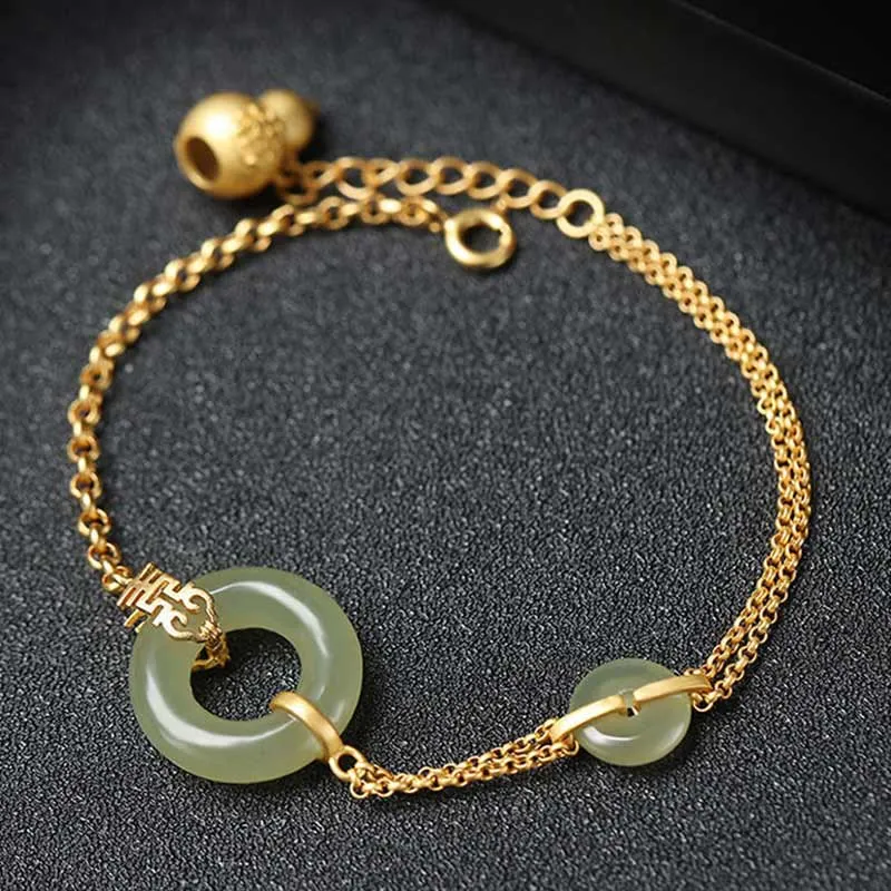 Round Jade Fu Character Prosperity Bracelet - Image 5