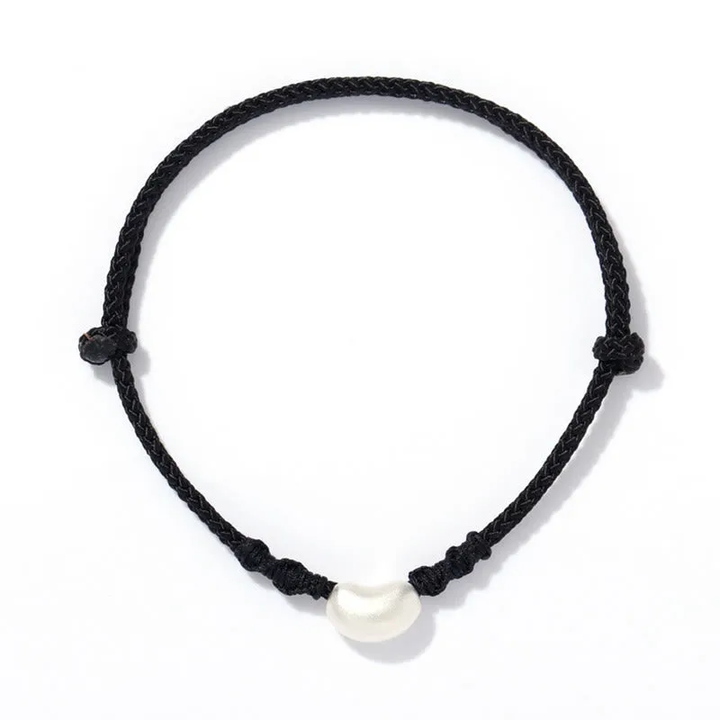 Luck Muse 999 Sterling Silver Luck Connection Bracelet with Handmade Braided Bean Design - Image 13