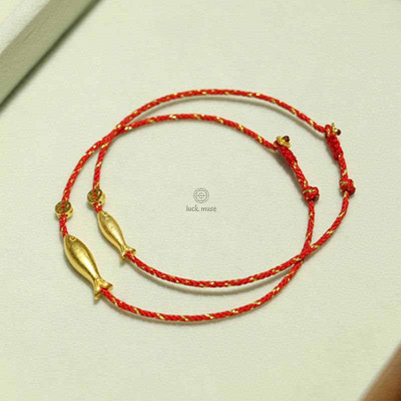 Braided Koi Fish Luck Wealth Bracelet with 14K Gold Plating by Luck Muse Shop - Image 2