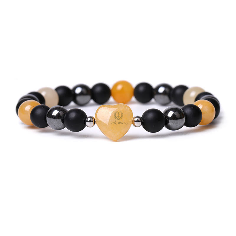 Black Onyx Tiger Eye Crystal Love Heart Protection Bracelet - Image 17