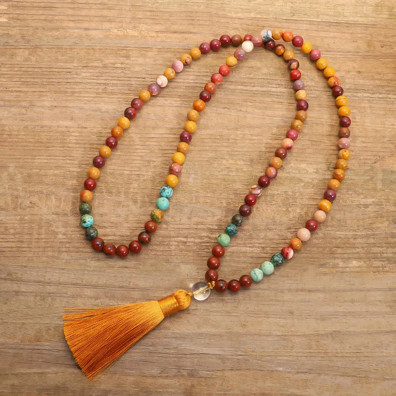 Luck Muse 108 Mala Beads for Emotional Growth Bracelet with Tassel Necklace Pendant - Image 7