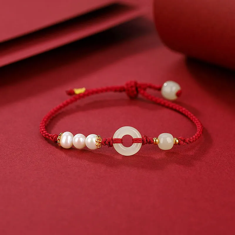 Golden Hetian Jade Luck Muse Luck Bracelet with 925 Sterling Silver Plating - Image 8